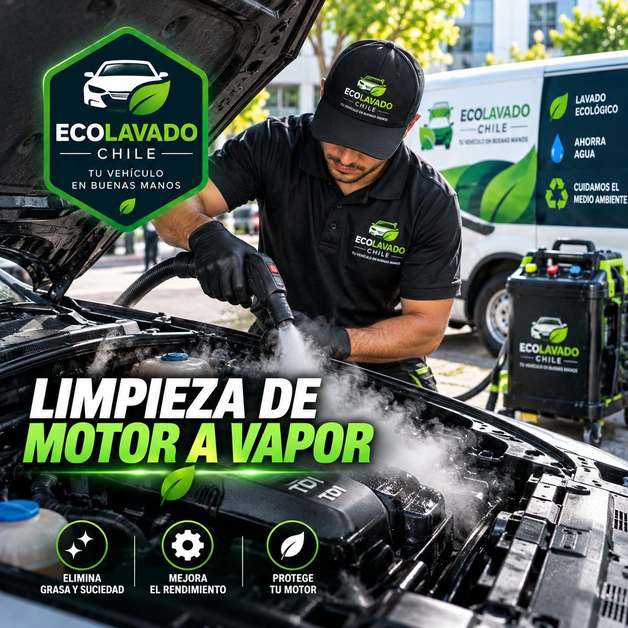 Limpieza de Motor a Vapor - Ecolavado Chile